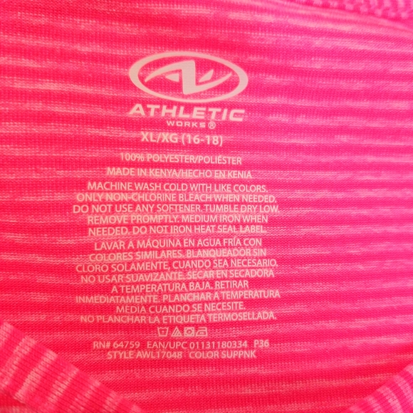 Athletics Pink Striped Womans Work Out Top Sz. XL - Picture 5 of 5